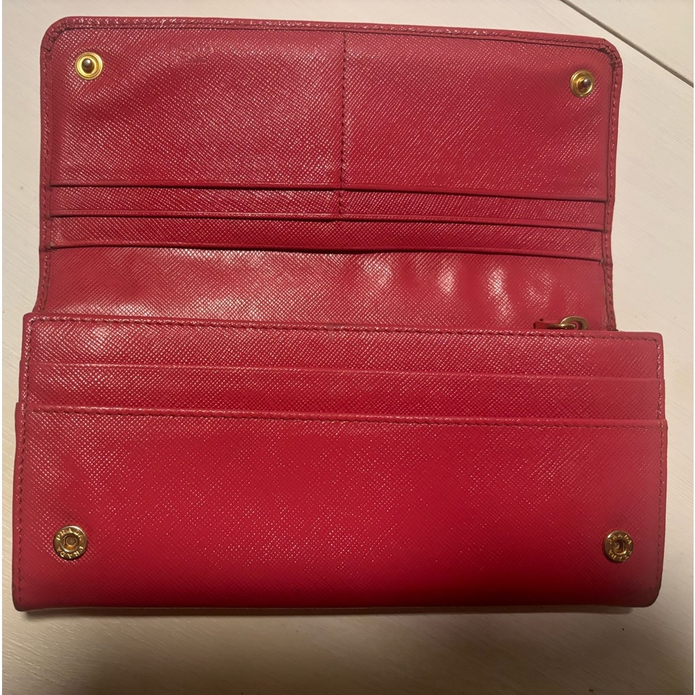 Prada Saffiano Fiocco Pink Bow Wallet - Picture 5 of 9